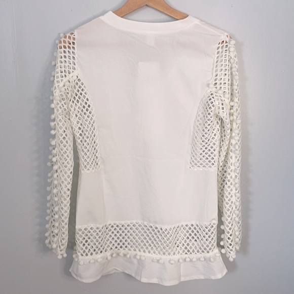 Thx Giving White Mesh Long Sleeve Top - Picture 7 of 7